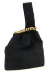 the stella mccartney wristlet falabella handbag has an asymmetrical and unstr