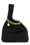 the stella mccartney wristlet falabella handbag has an asymmetrical and unstr