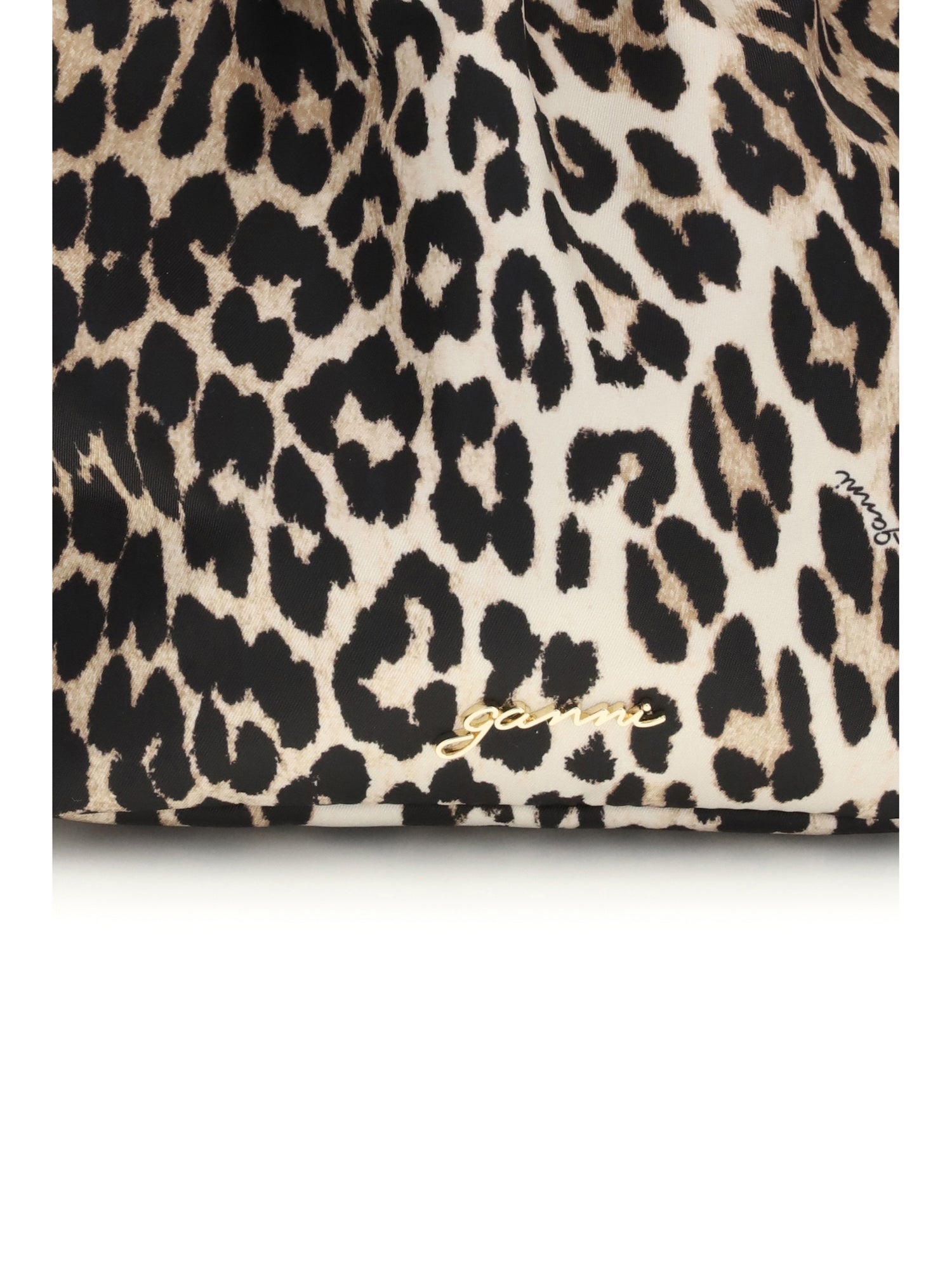 GANNI OS leopard print bucket bag