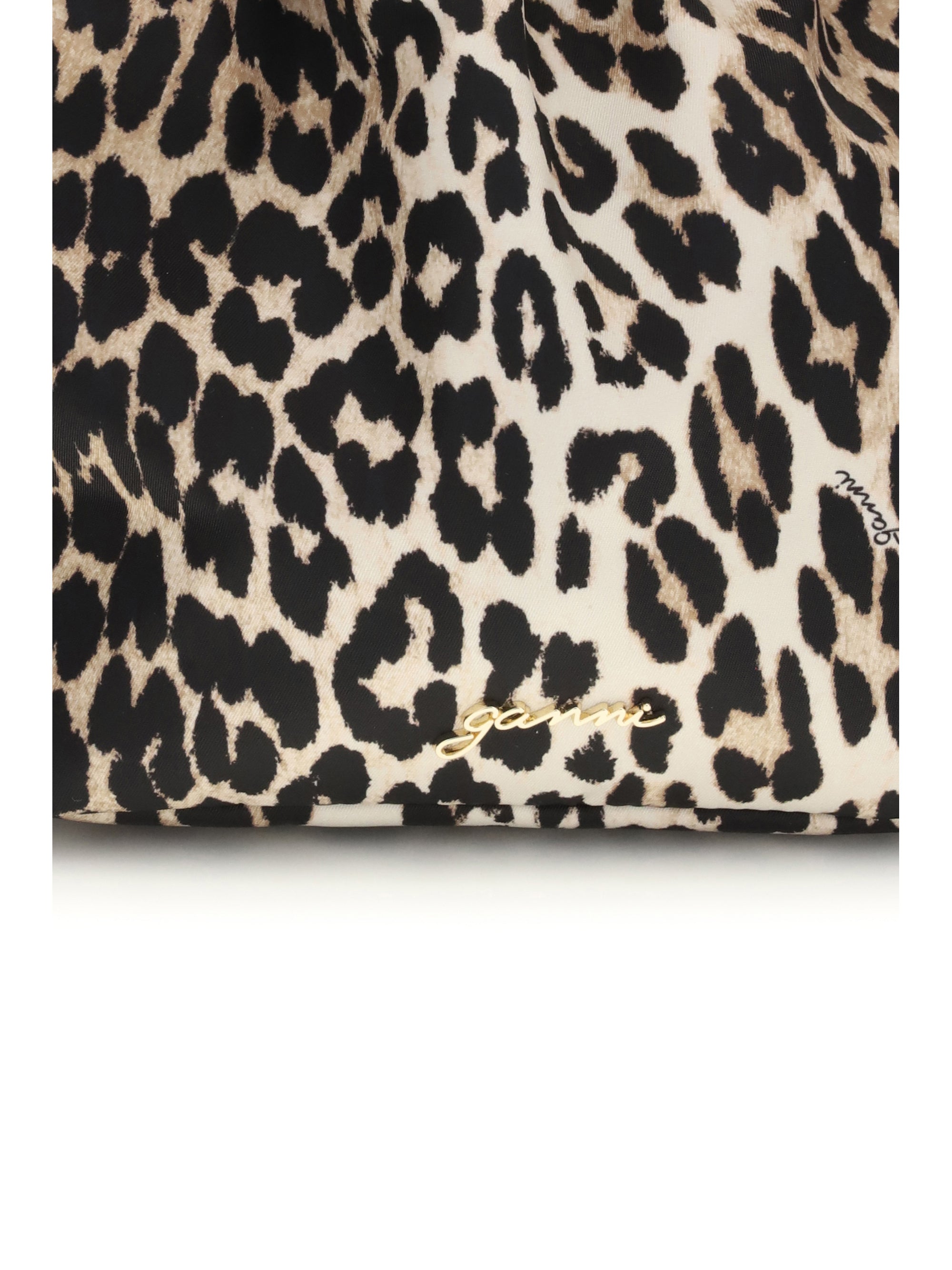 GANNI OS leopard print bucket bag