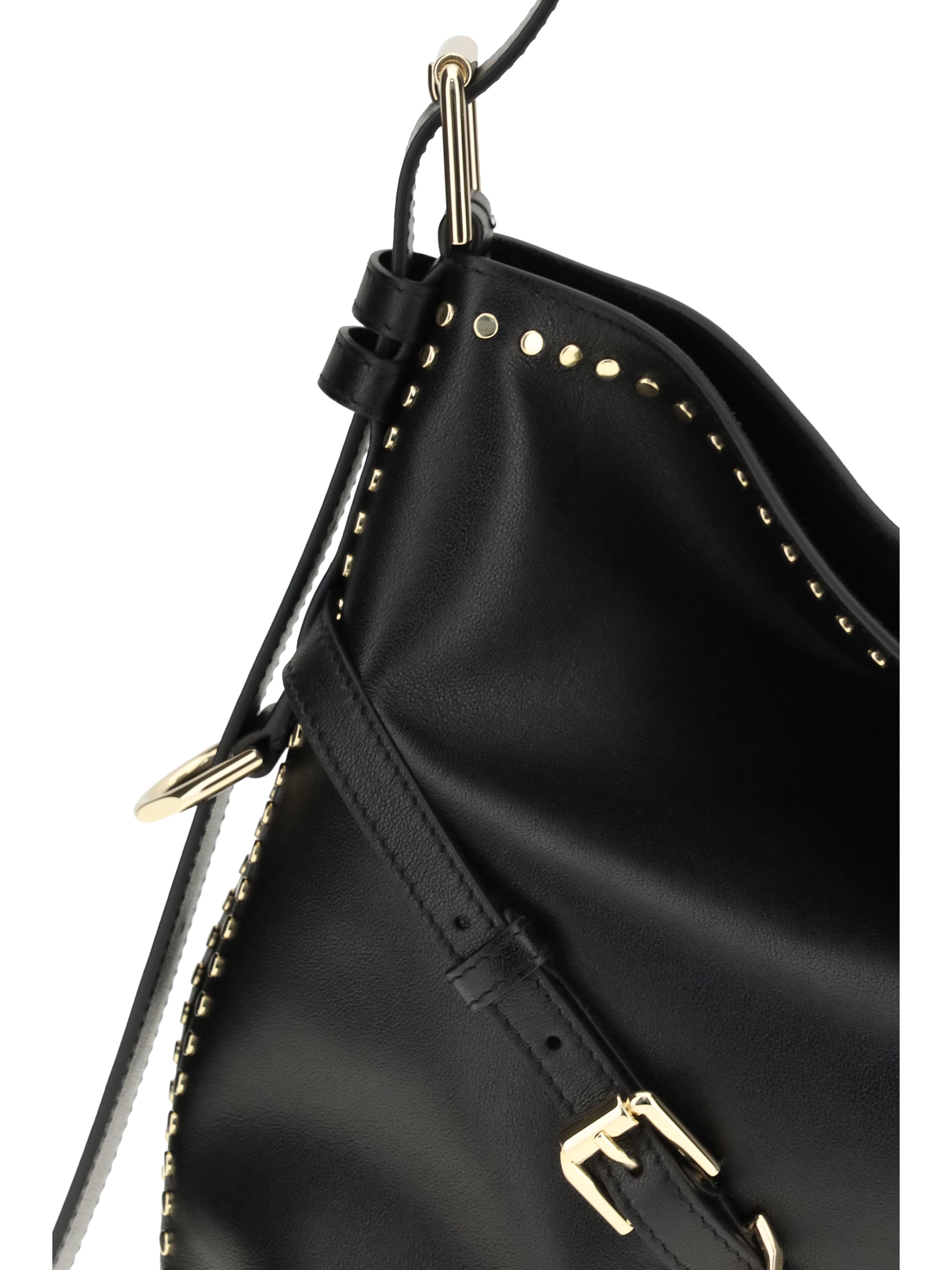 large voyou shoulder bag in shiny leather