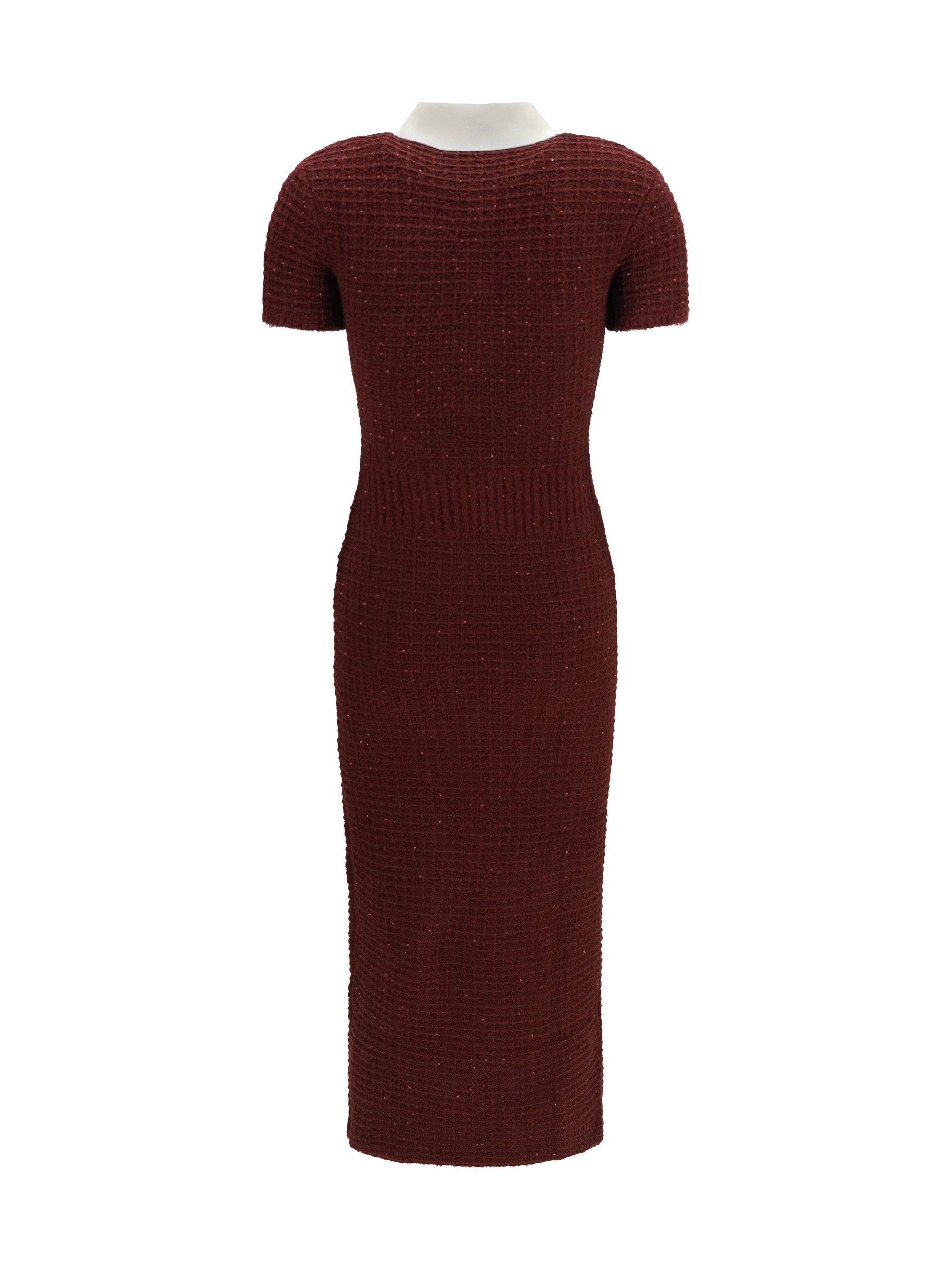 knit midi dress with statement buttons