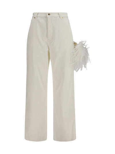 lisa feather chain corduroy pants