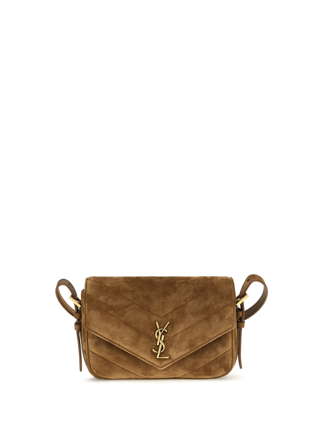 SAINT LAURENT OS small loulou matelassé suede shoulder bag