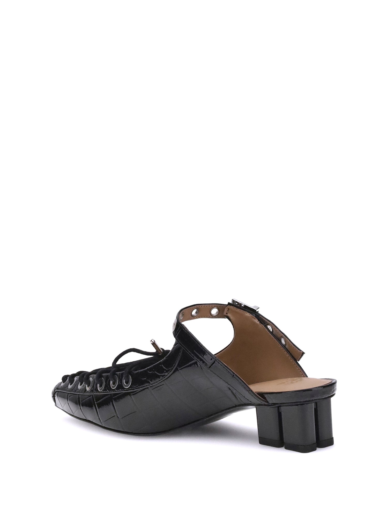 GANNI 36 oleatex laced mules