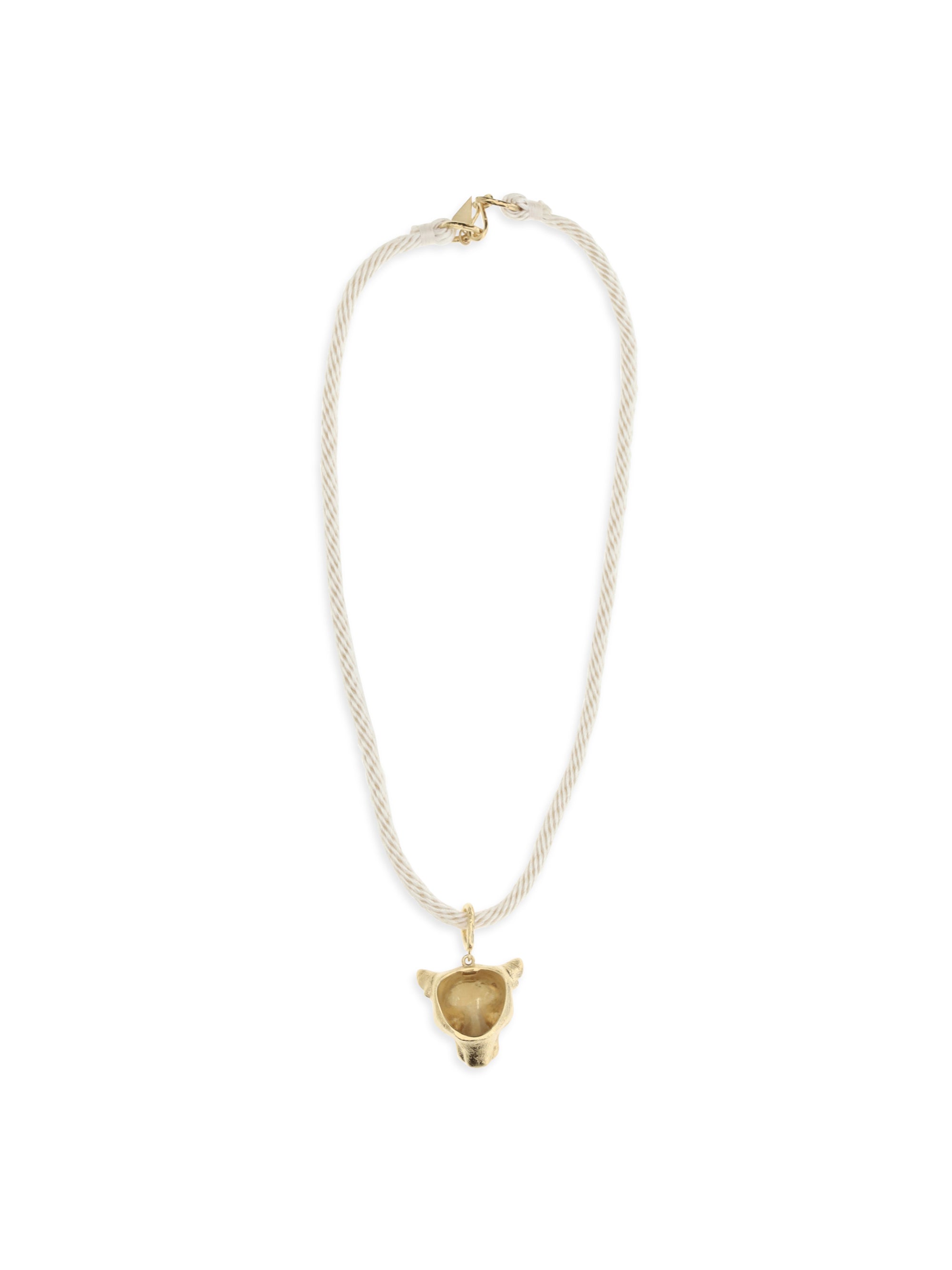 sculpture necklace with puma pendant