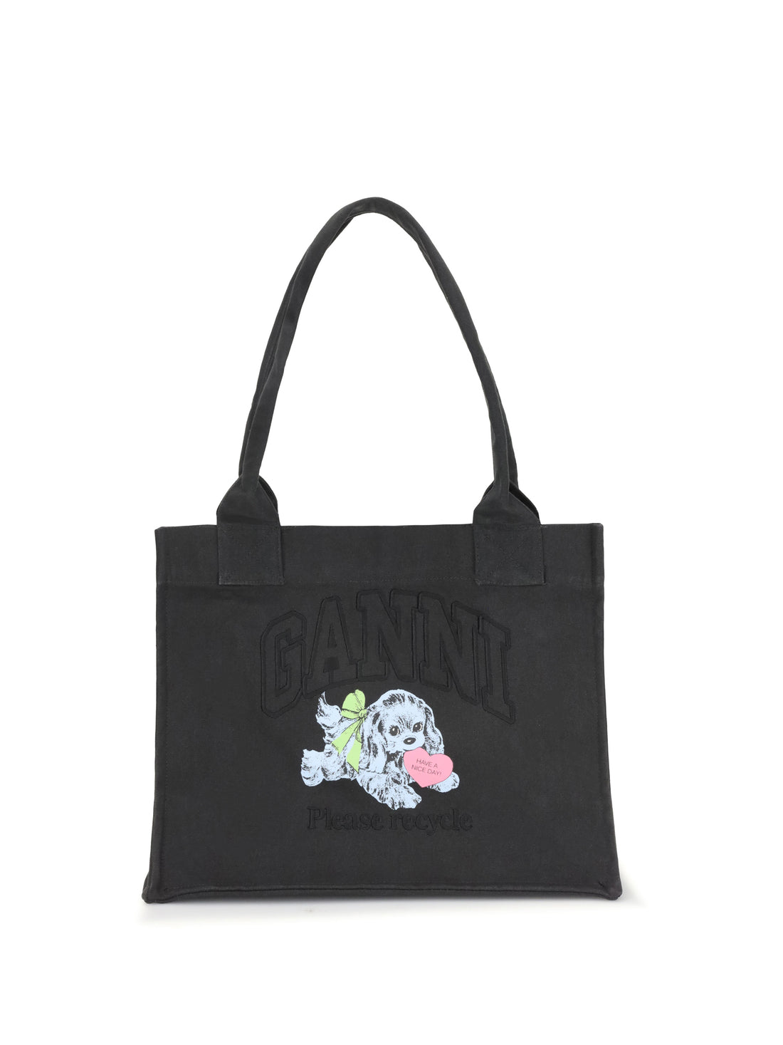 GANNI OS puppy tote bag