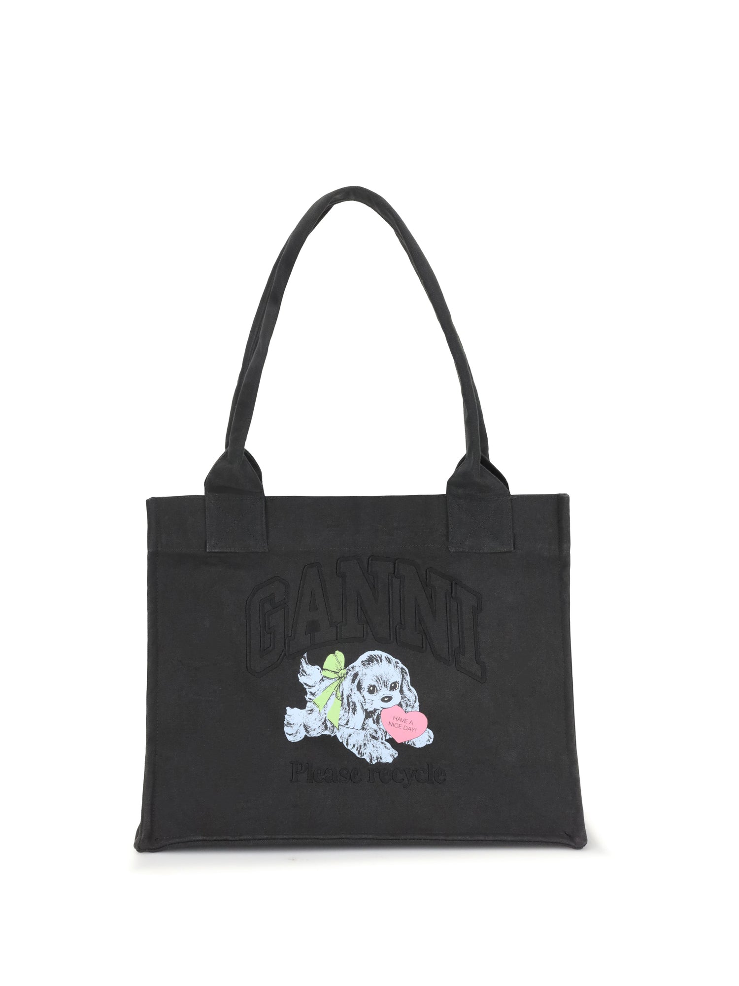 GANNI OS puppy tote bag