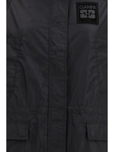 GANNI 34 flyweight banana graphic long parka