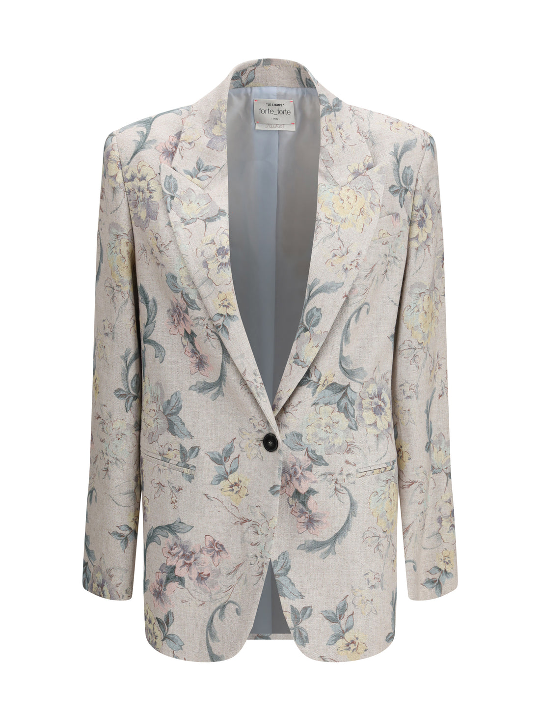 FORTE_FORTE 2 peonia my love motif hopsack linen-blend jacket