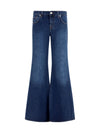 low-rise flared jeans