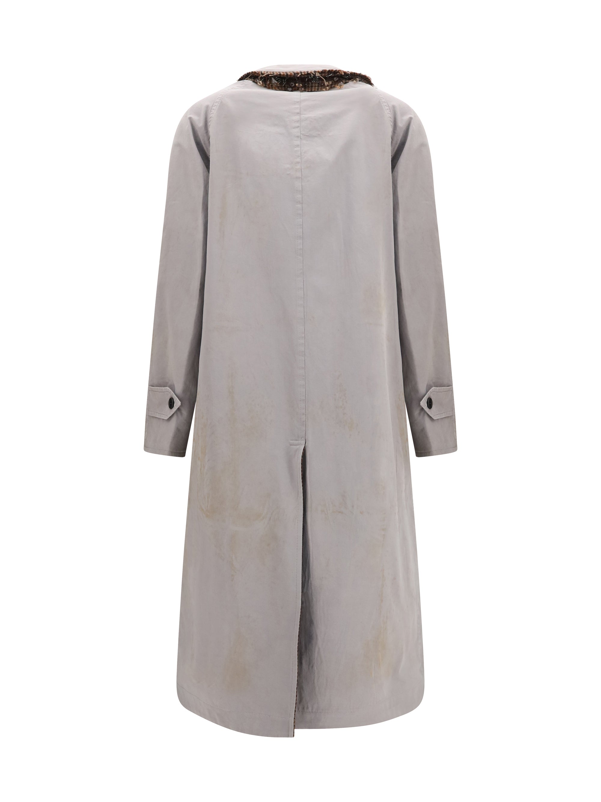 reversible single-breasted coat with gocce details