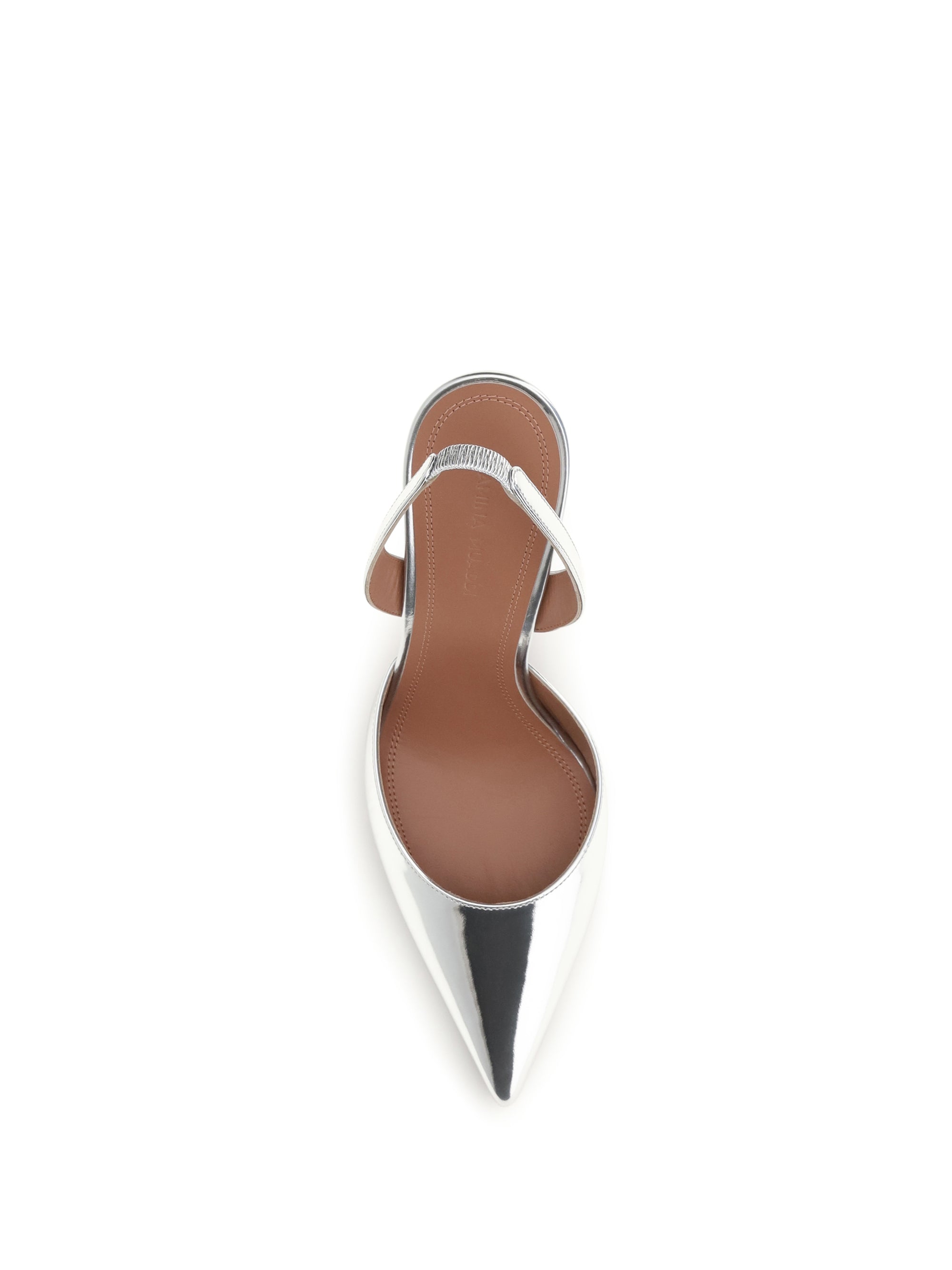 holli mirror-finish slingback pumps