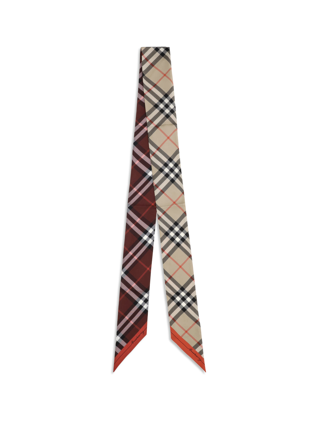 BURBERRY OS check silk scarf