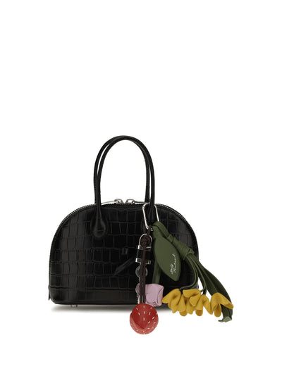 toast crocodile-effect leather handbag