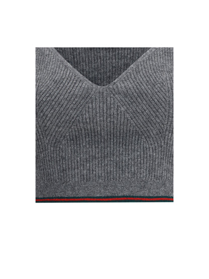 GUCCI M v-neck ribbed top