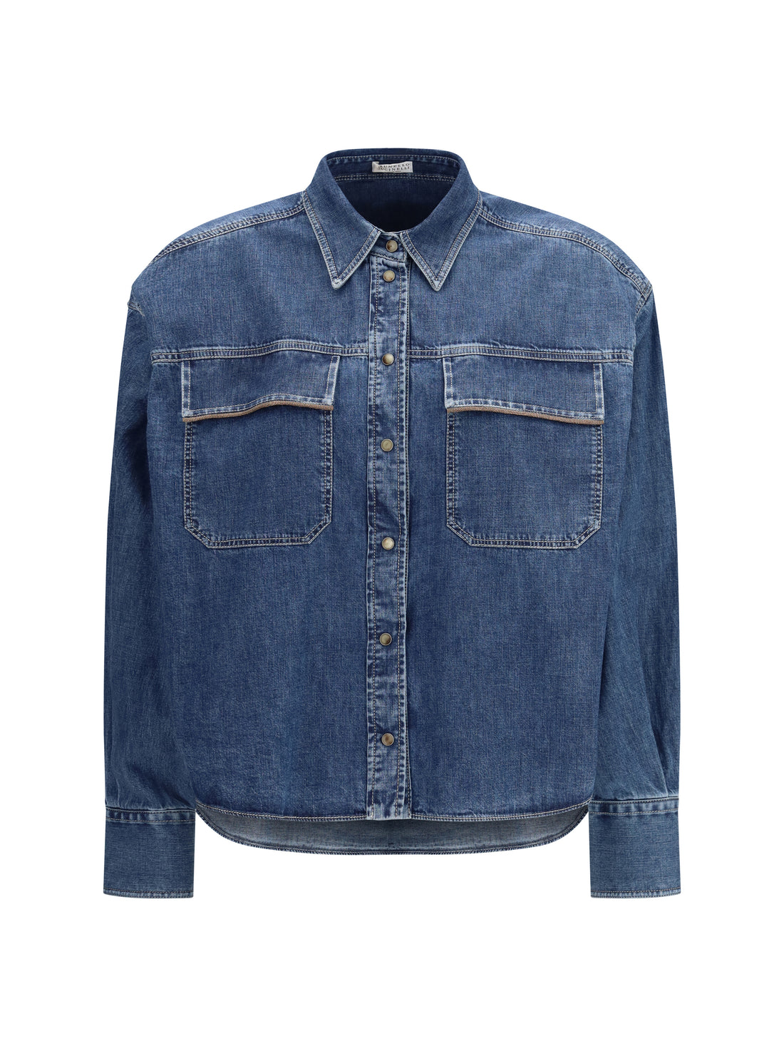 BRUNELLO CUCINELLI M denim shirt with jewel details