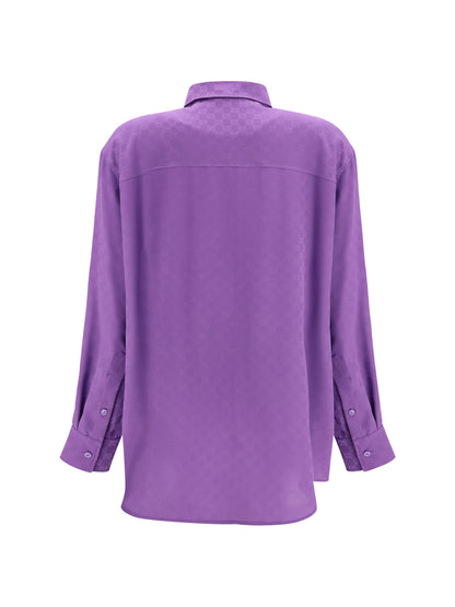 GUCCI 40 gg supreme print silk shirt 