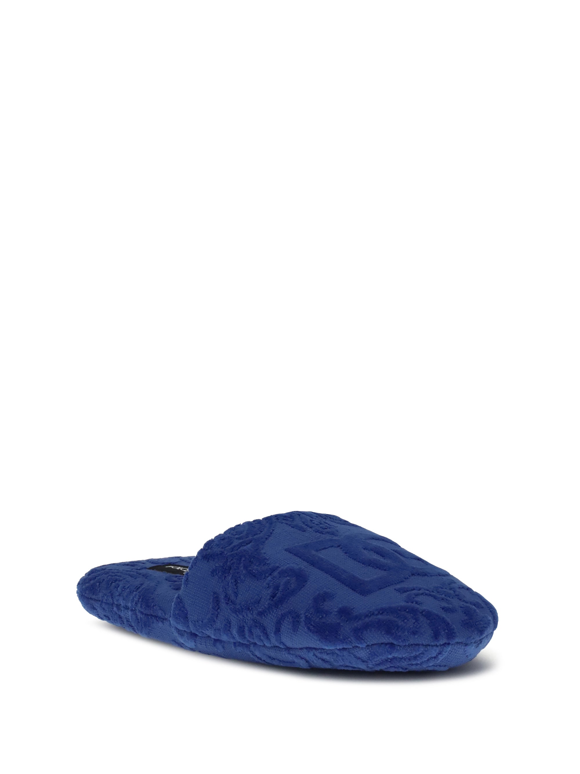 DOLCE &amp; GABBANA L jacquard cotton terry slippers