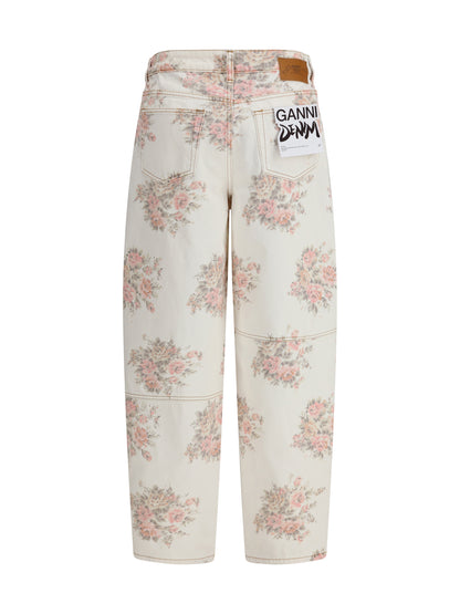 GANNI 25 stary floral-print jeans