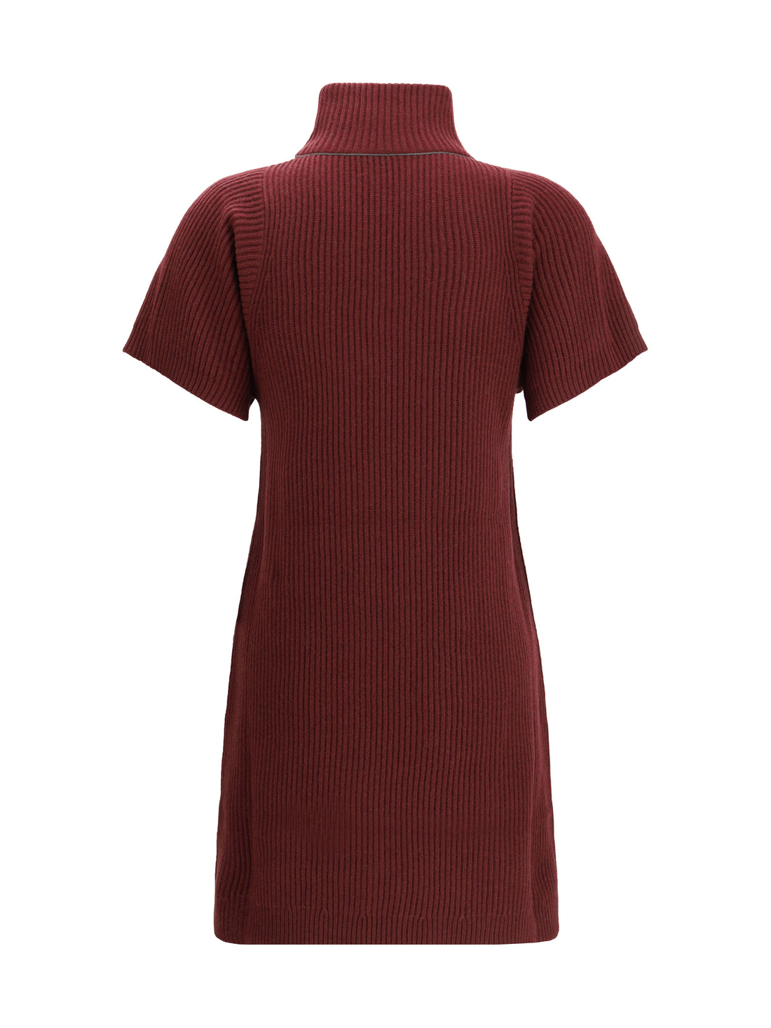 BRUNELLO CUCINELLI L english rib knit dress in virgin wool cashmere and silk 