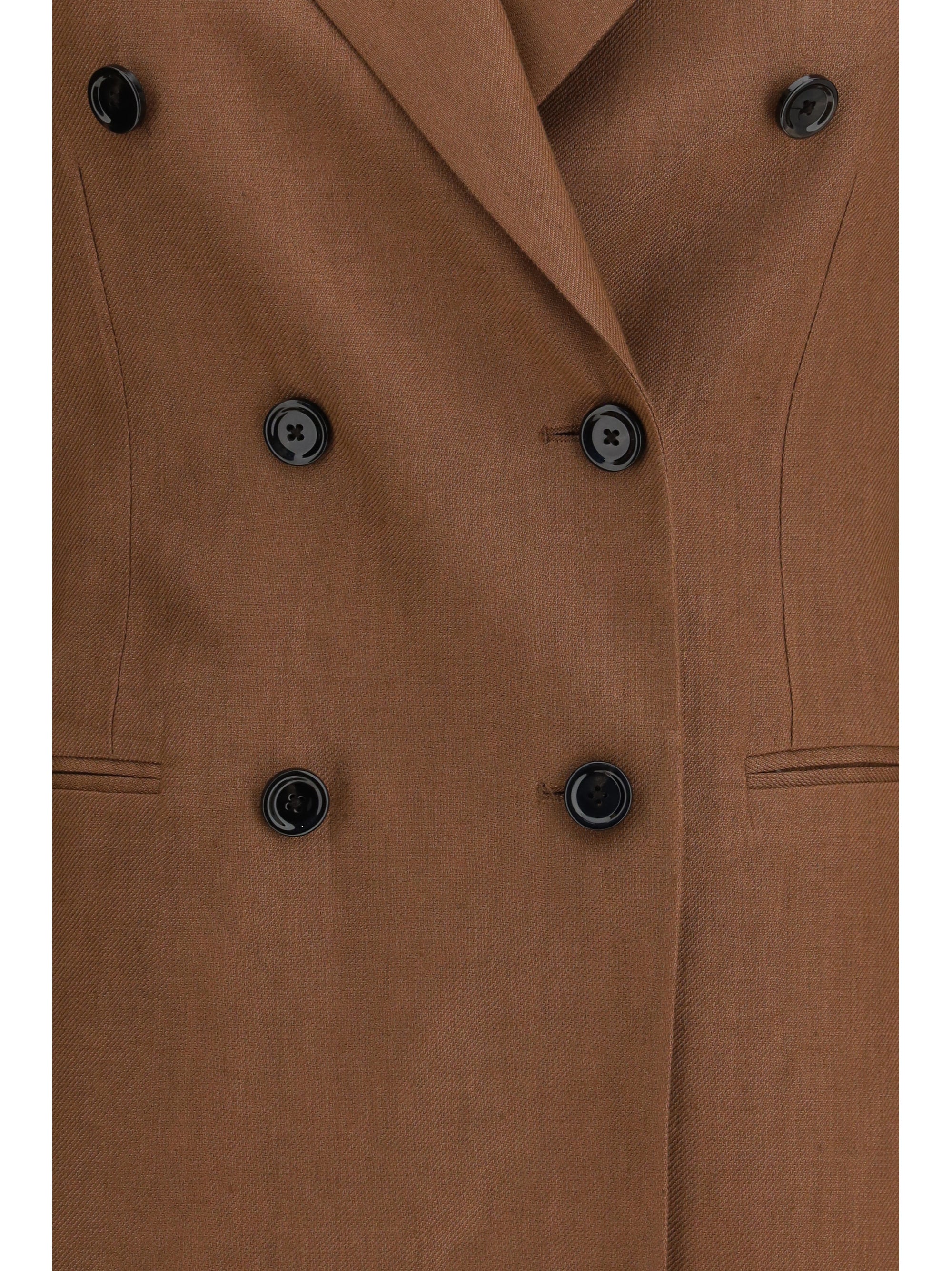 double-breasted linen blazer
