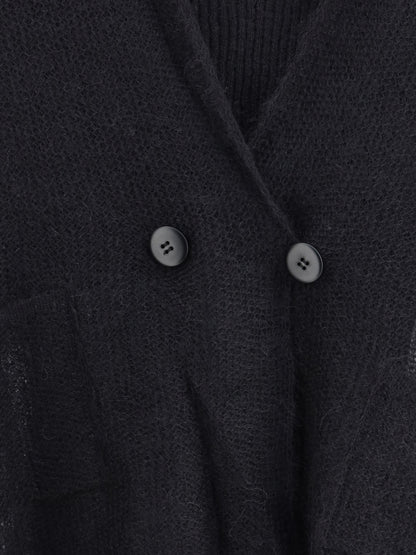 GIORGIO ARMANI 44 double-breasted cardigan and top in a wool and mohair blend twin-set