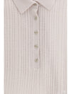 polo-neck short-sleeve sweater