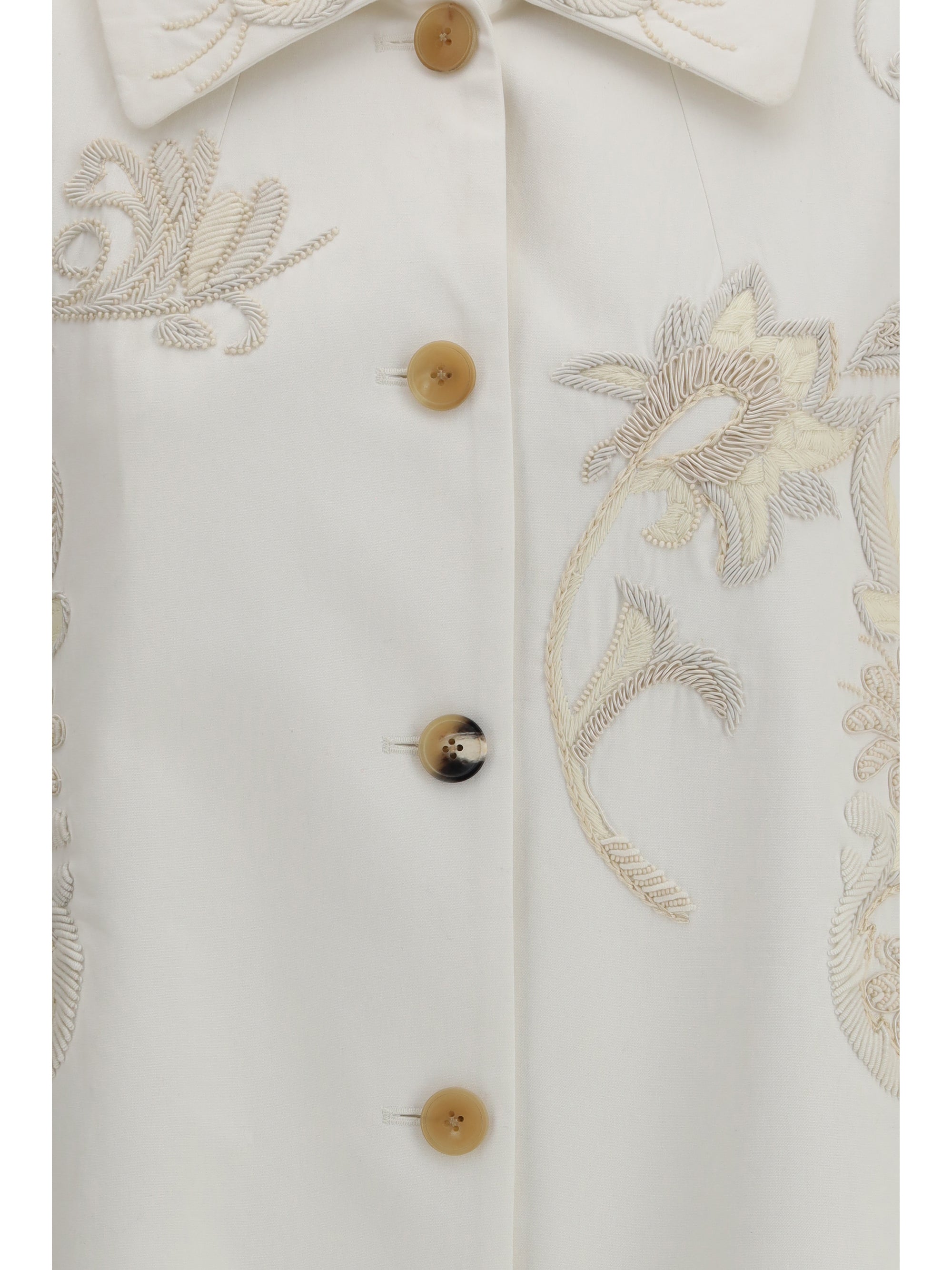 embroidered a-line coat