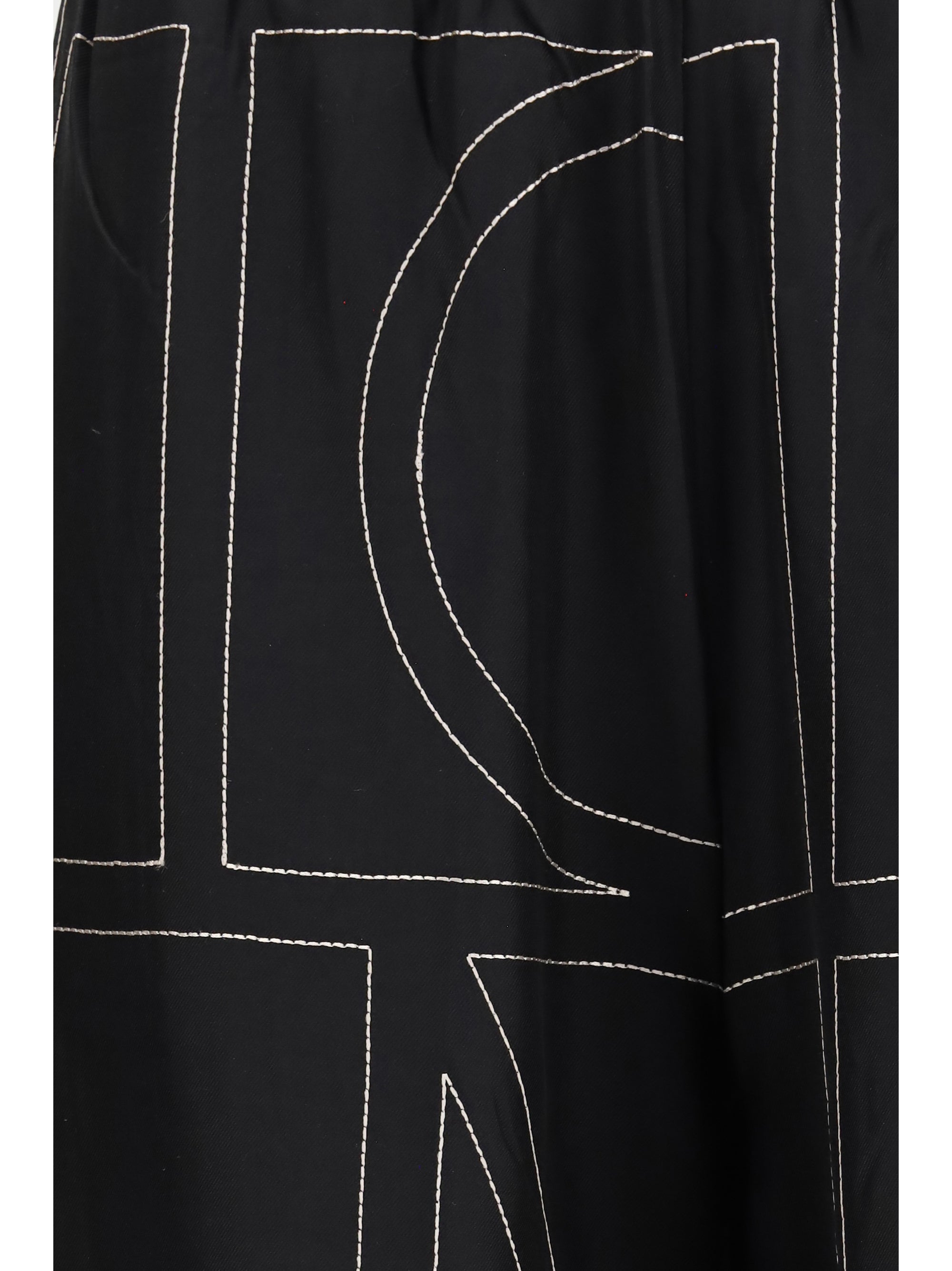 silk monogram pants