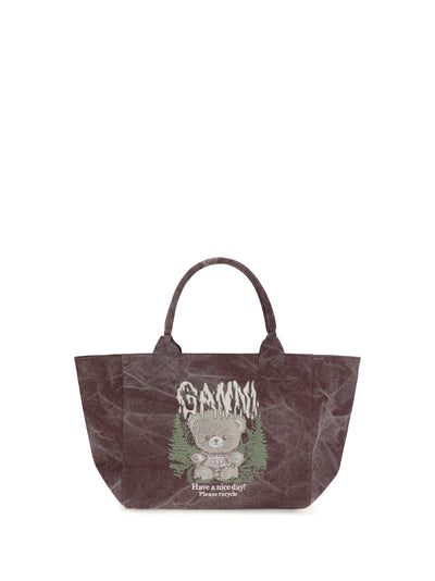 medium trapeze teddy print shopping bag