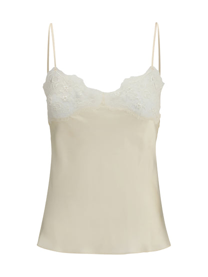 CHLOÉ 36 washed silk satin and lace camisole