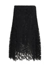 flared midi skirt in macramé lace