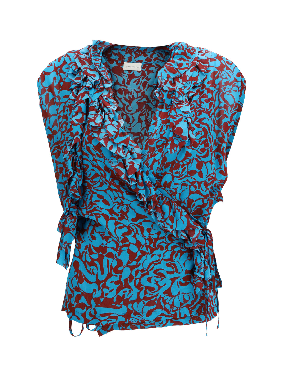 DRIES VAN NOTEN 36 printed cotton blouse