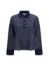 GANNI S striped polo shirt