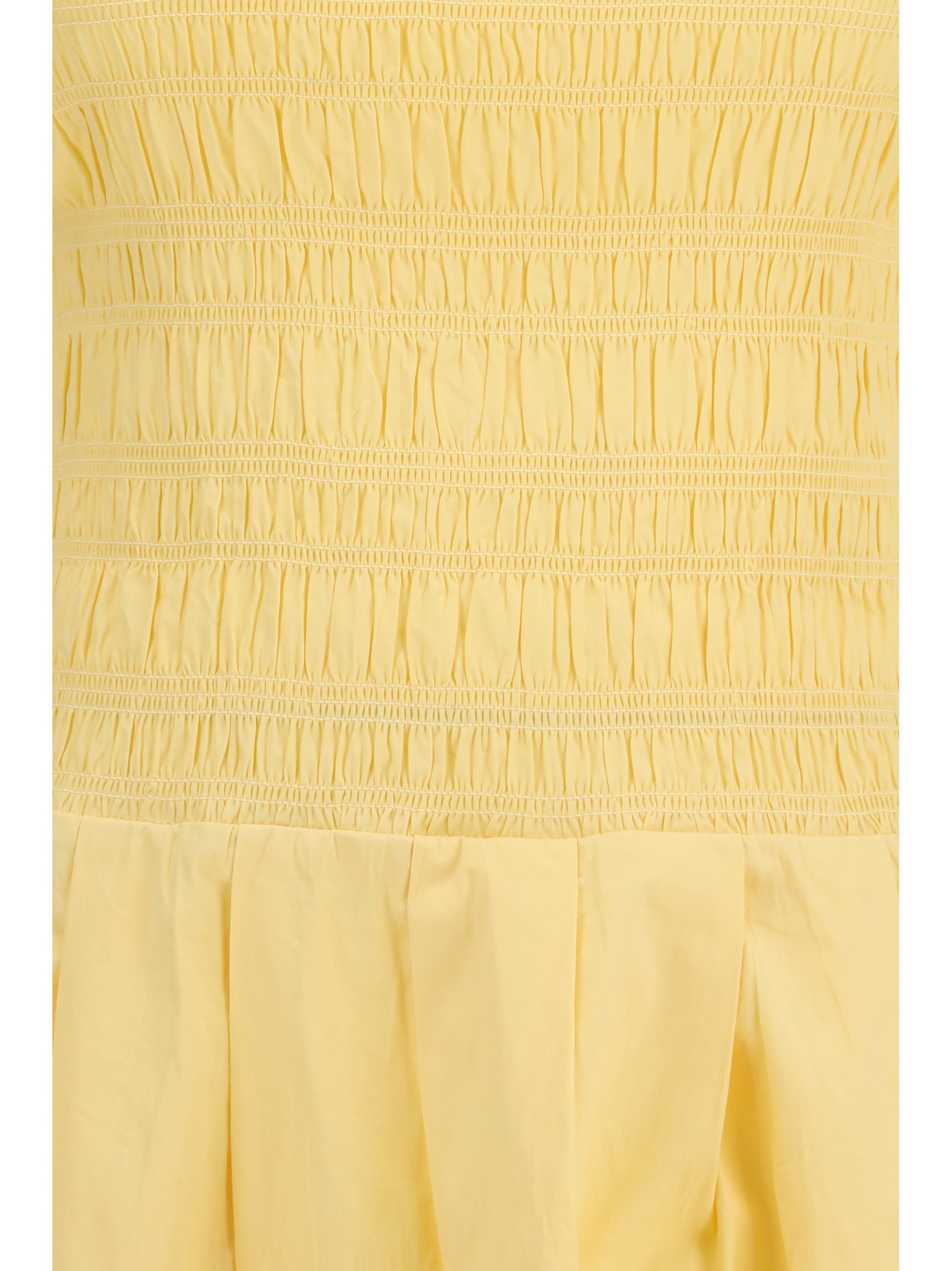 stretch cotton mini dress with balloon sleeves