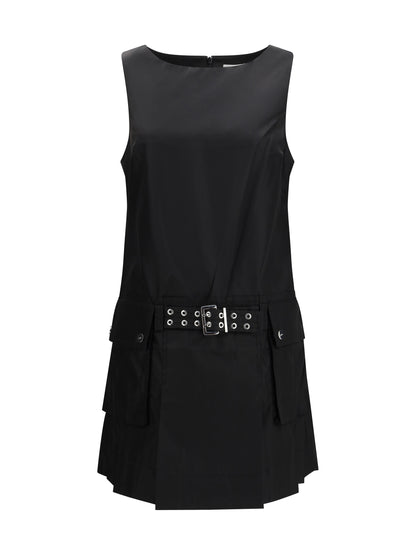 GANNI 36 duchesse nylon belted mini dress