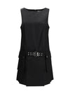 duchesse nylon belted mini dress