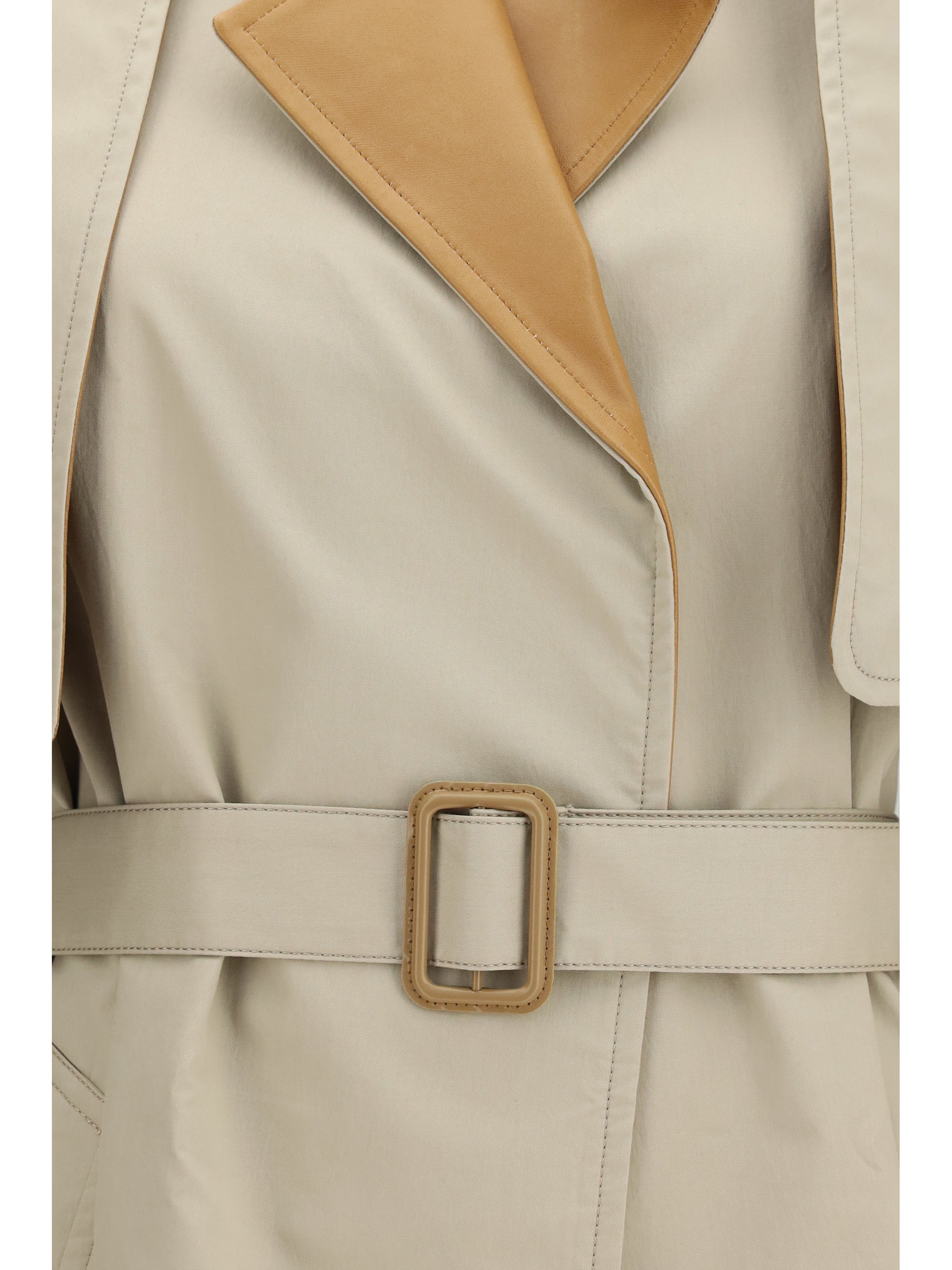 layered classic twill trench coat