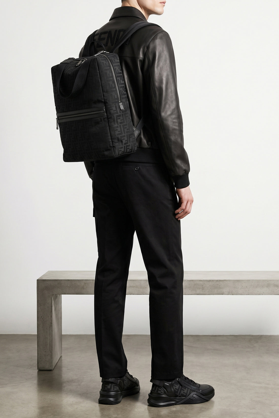 FENDI 6 flow leather sneakers