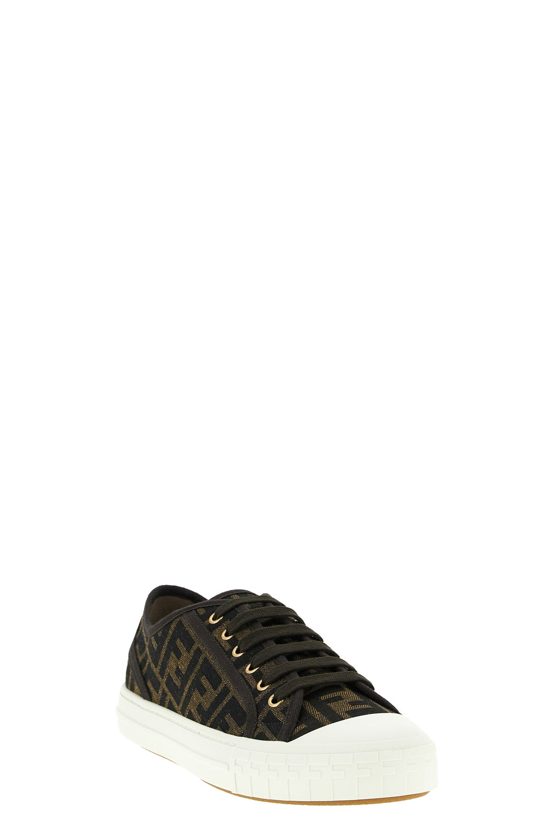 FENDI 7 chunky all over jacquard fabric lace-up sneakers