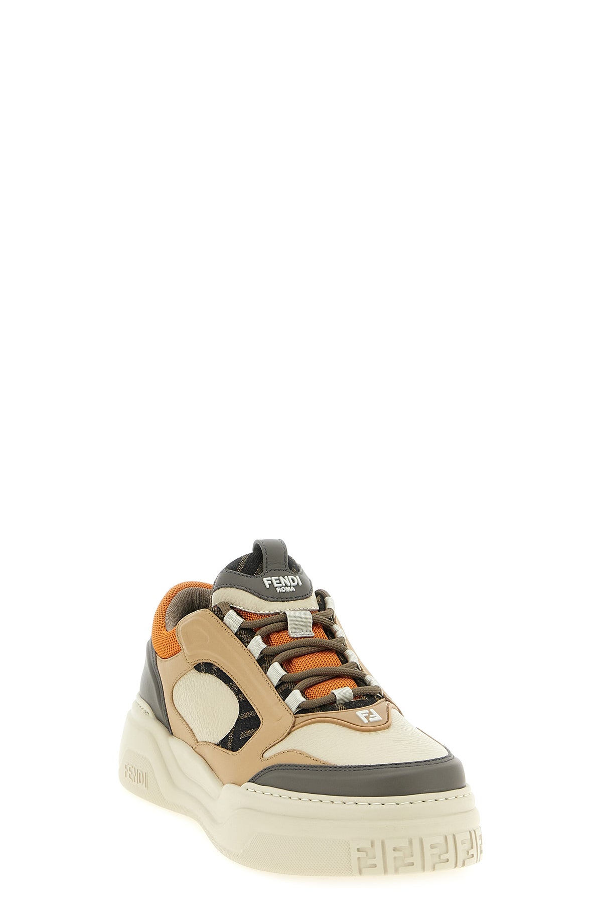 fendi force smooth grainy leather sneakers