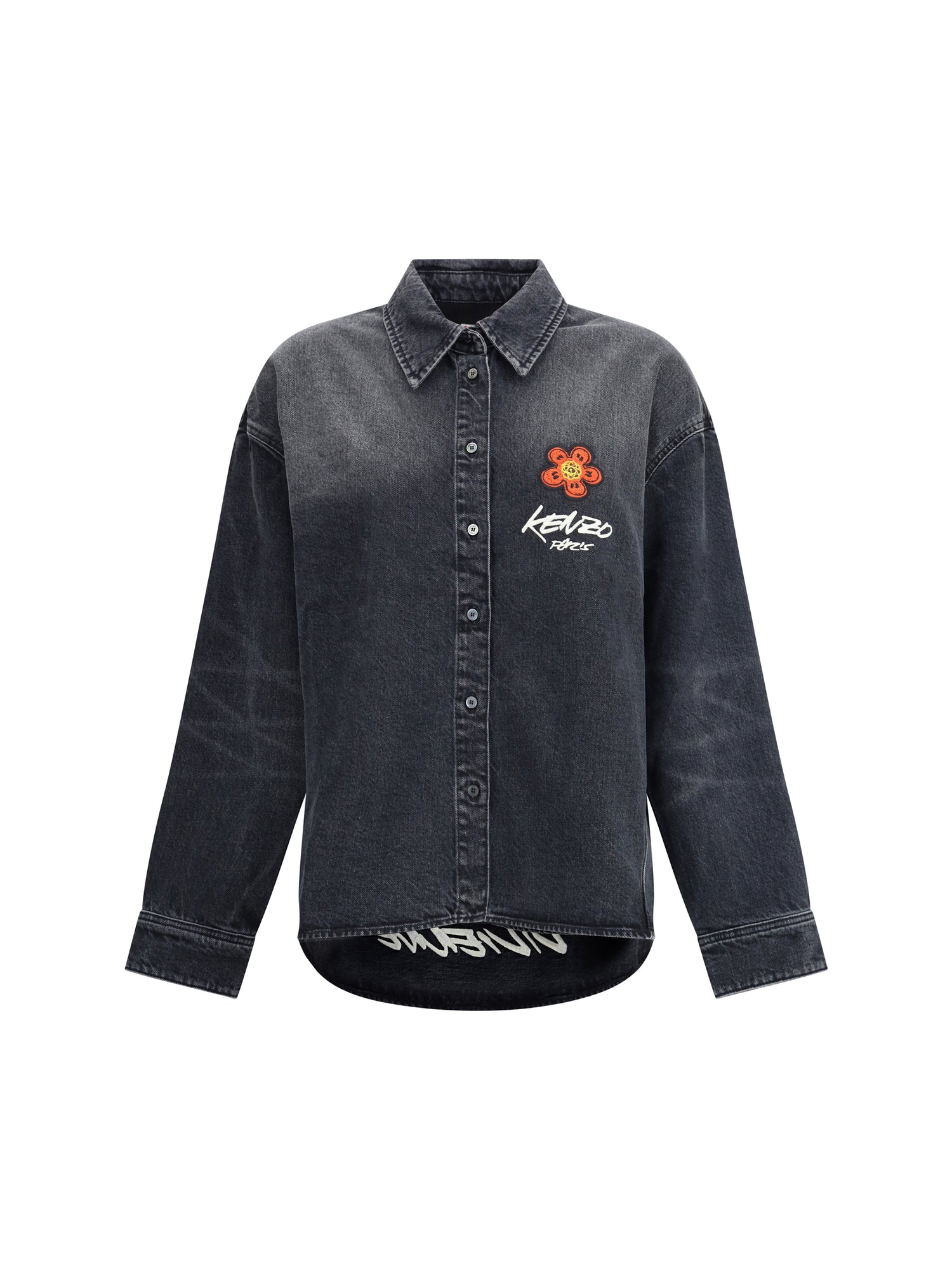 KENZO 36 kenzo x futura workwear embroidered japanese denim shirt