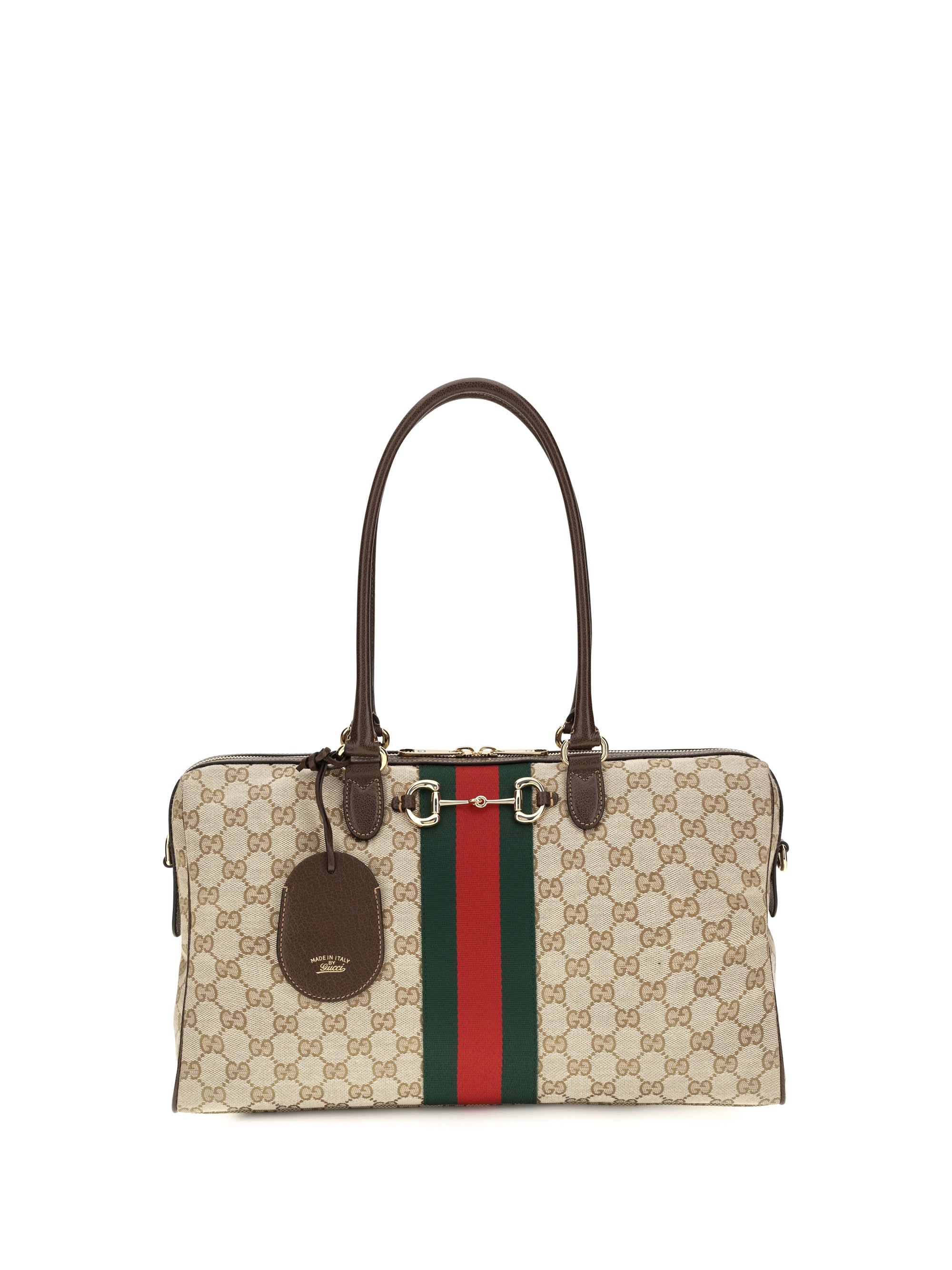 large horsebit web top handle bag