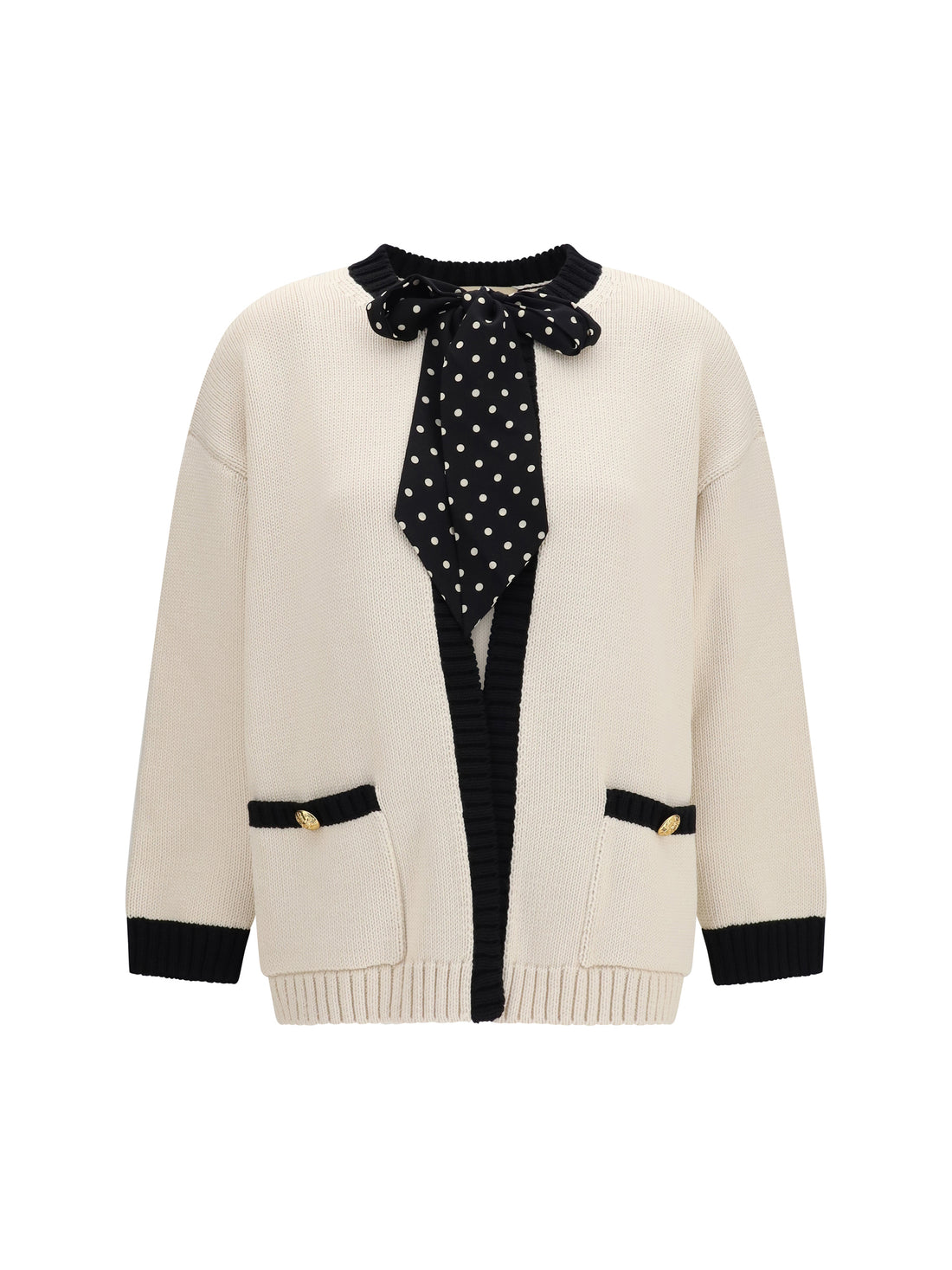 VALENTINO M open polka-dot bow cardigan