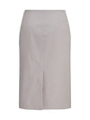 stretch cotton-blend midi skirt