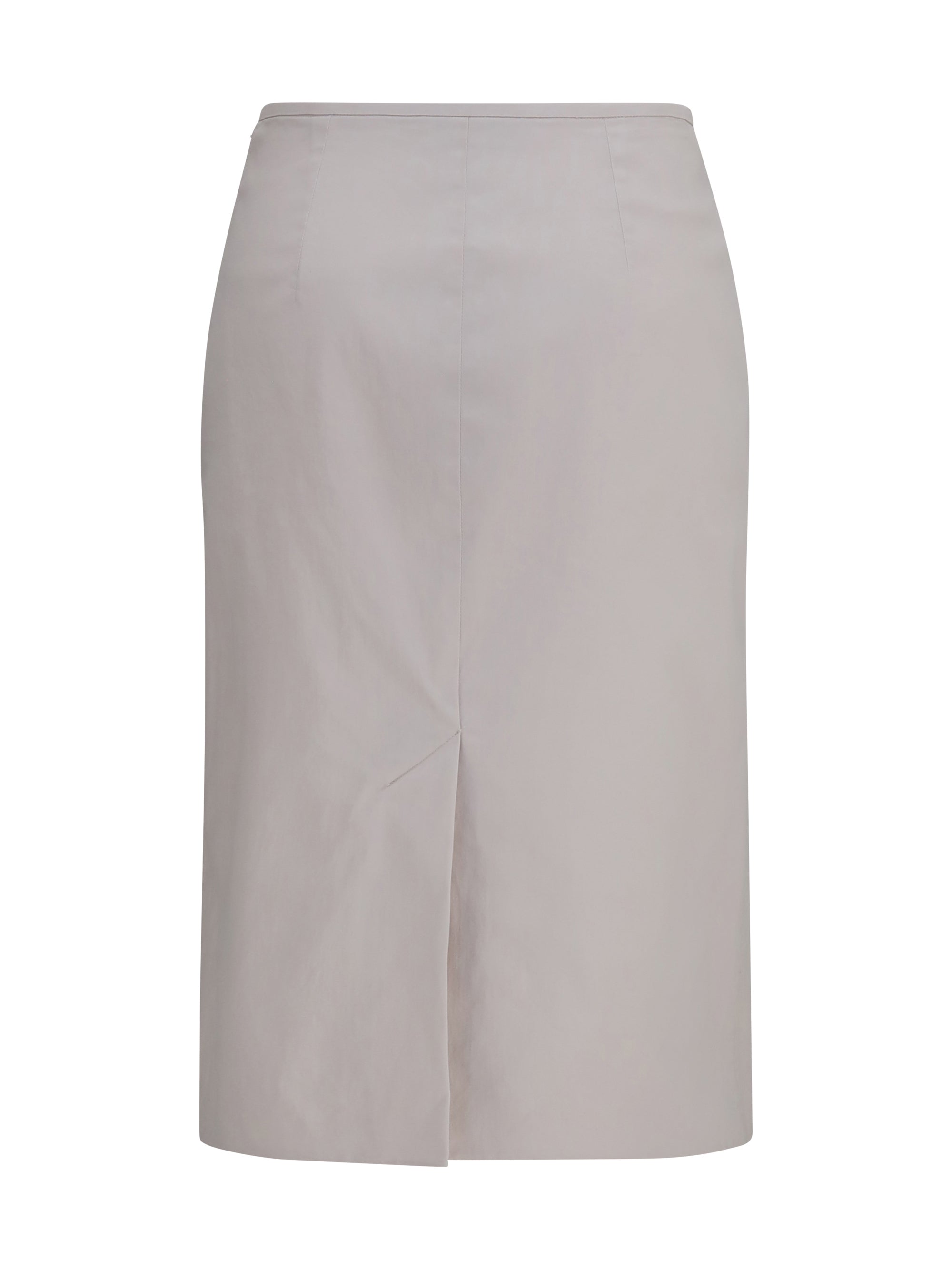 stretch cotton-blend midi skirt