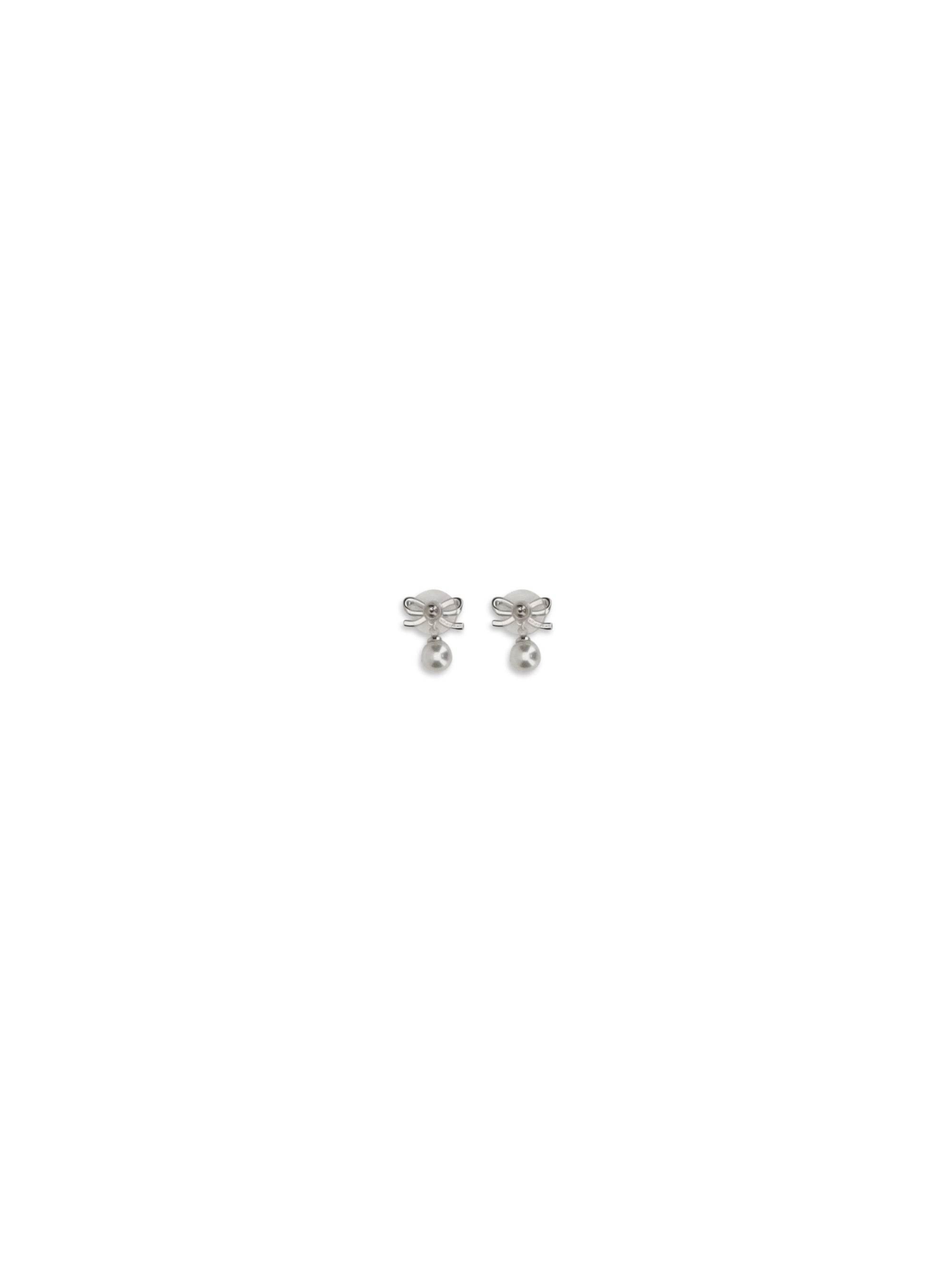 pearl bow earrings