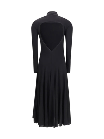 ALAIA 38 fluid jersey heart dress