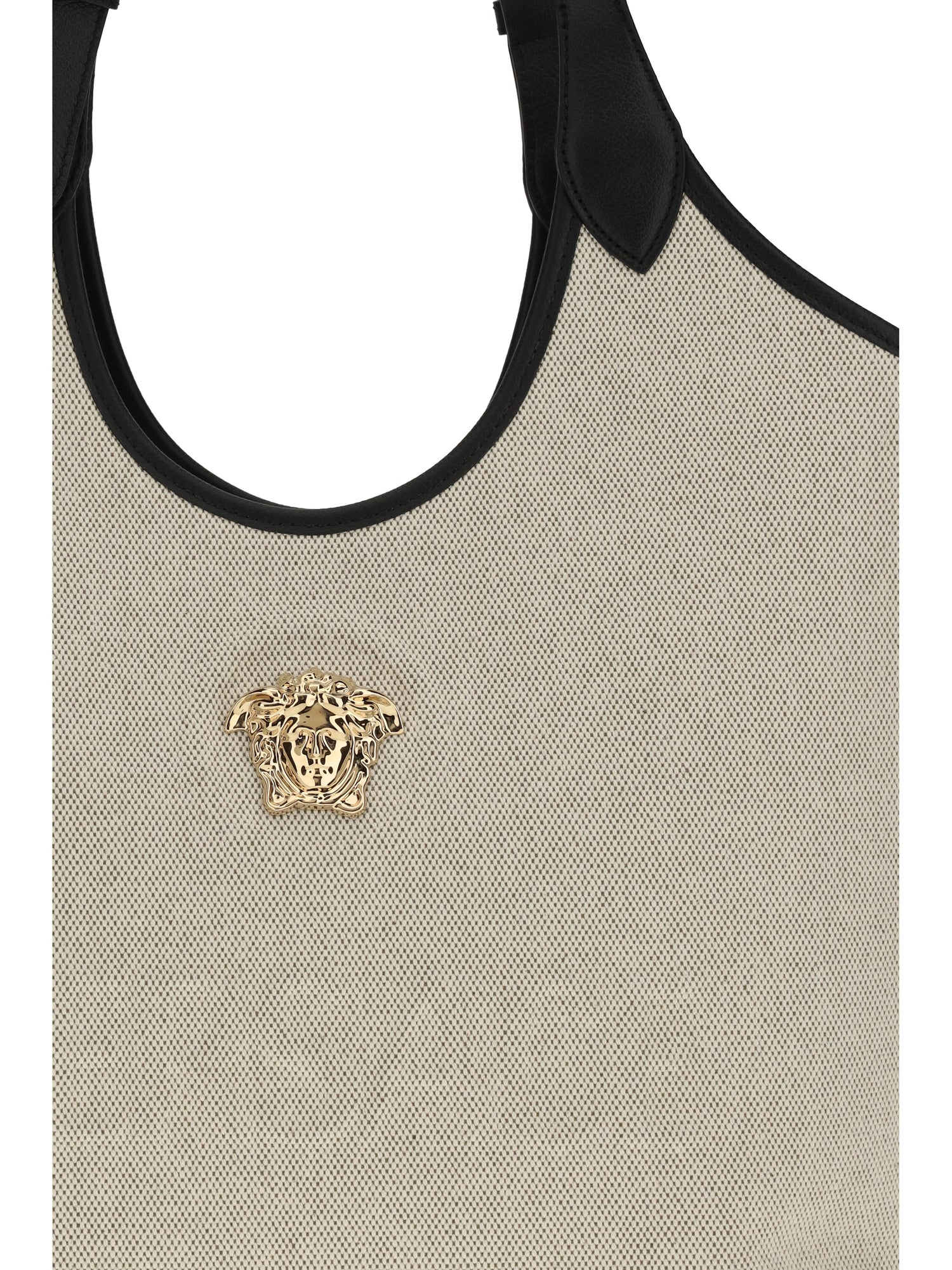 VERSACE OS tote fabric calf leather